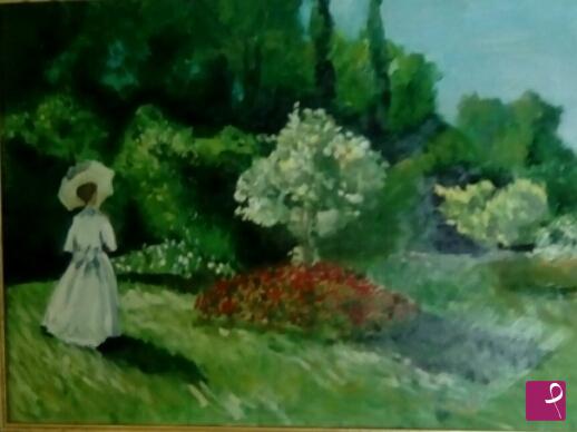 quadri in vendita online - Donna nel giardino 