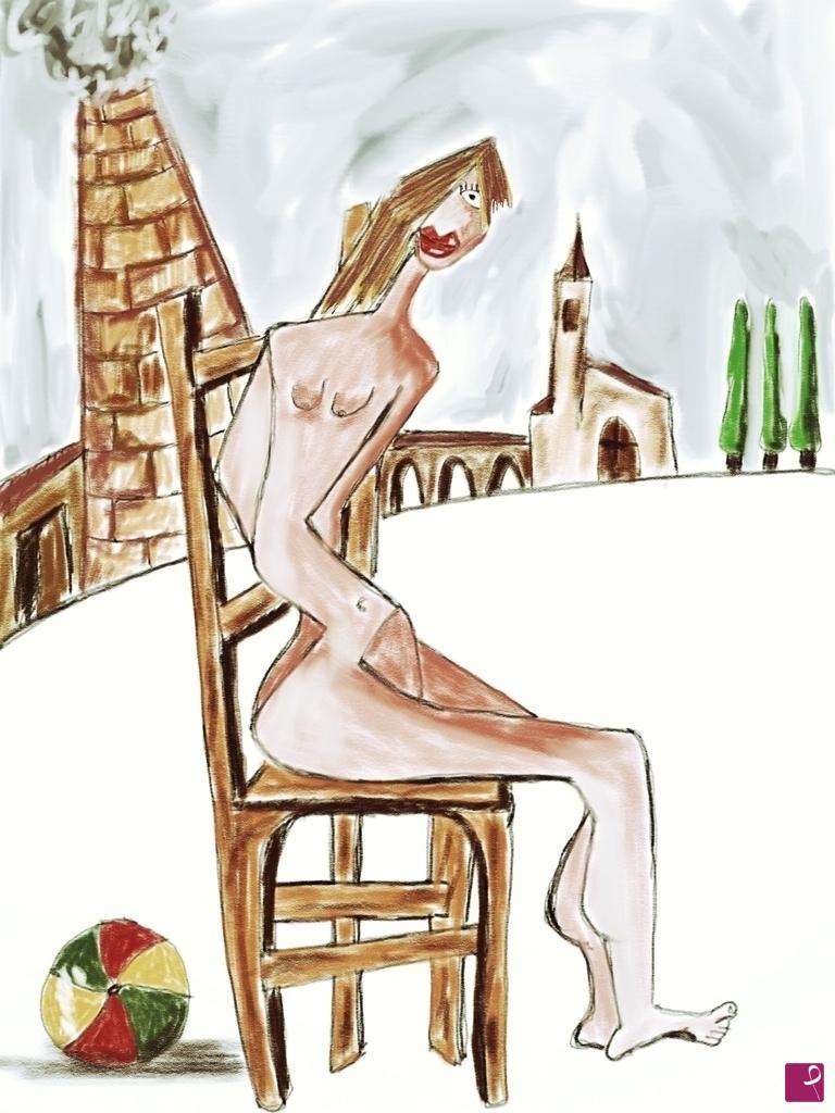 quadri in vendita online - DONNA NELLA PIAZZA DELLA CHIESA