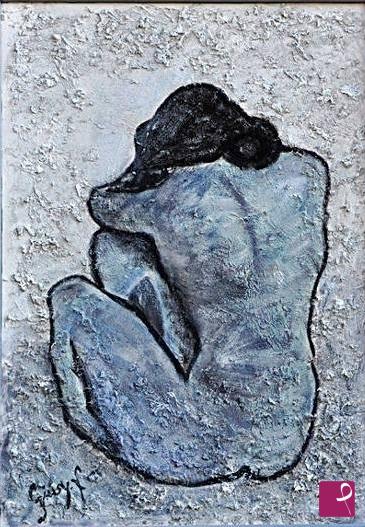 quadri in vendita online - Donna sulla neve, omaggio a Picasso