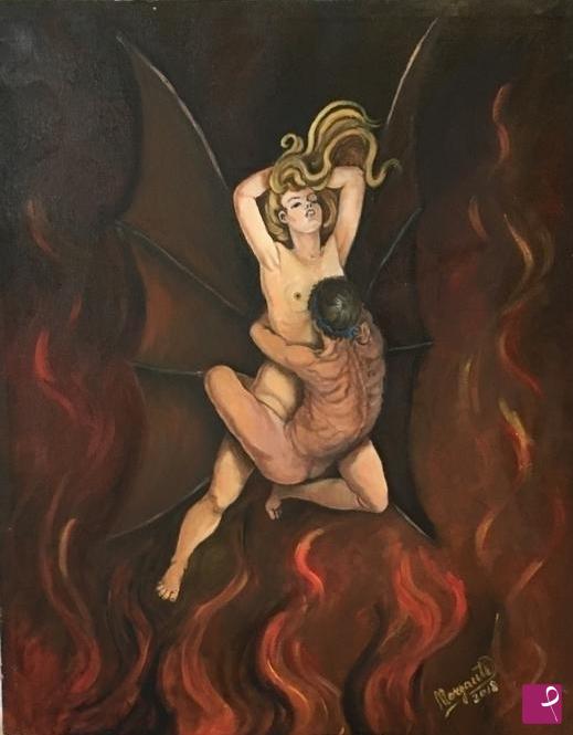 quadri in vendita online - Donna Vampiro