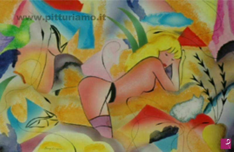 quadri in vendita online - Donna volubile