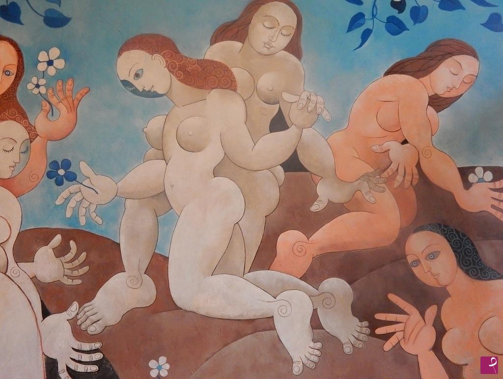 quadri in vendita online - donne che raccolgono fiori