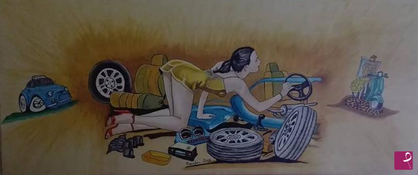 quadri in vendita online - Donne e motori