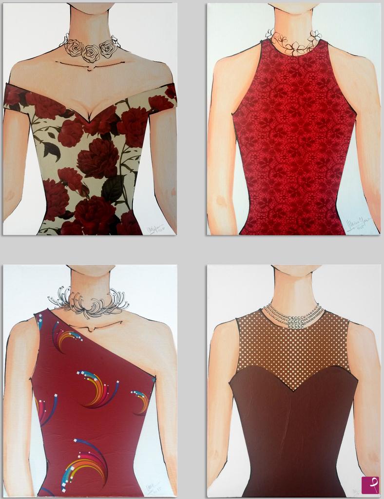 quadri in vendita online - Donne in rosso