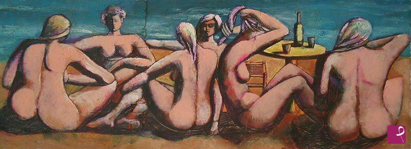 quadri in vendita online - donne sulla spiaggia