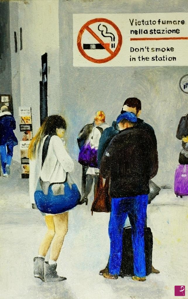 quadri in vendita online - Don't smoke in the station
