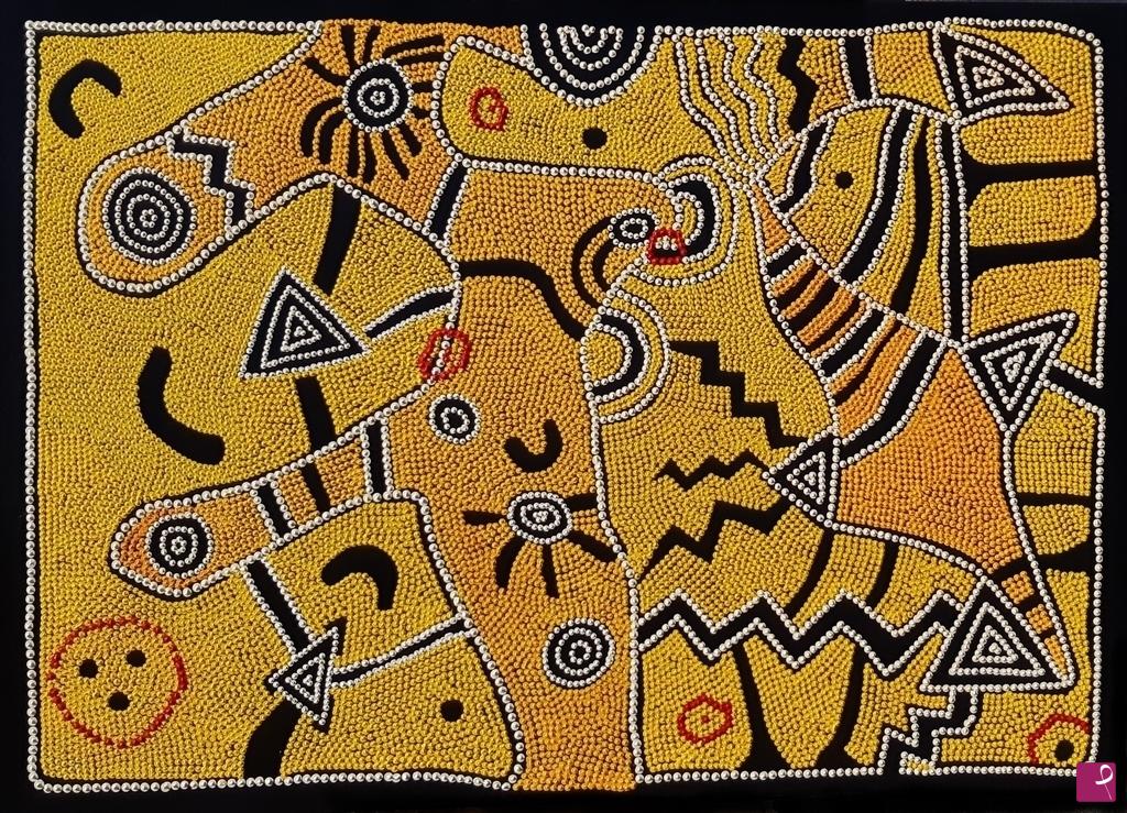 quadri in vendita online - Dot painting - Map - n°7 - 140cmX100cm - olio su tela