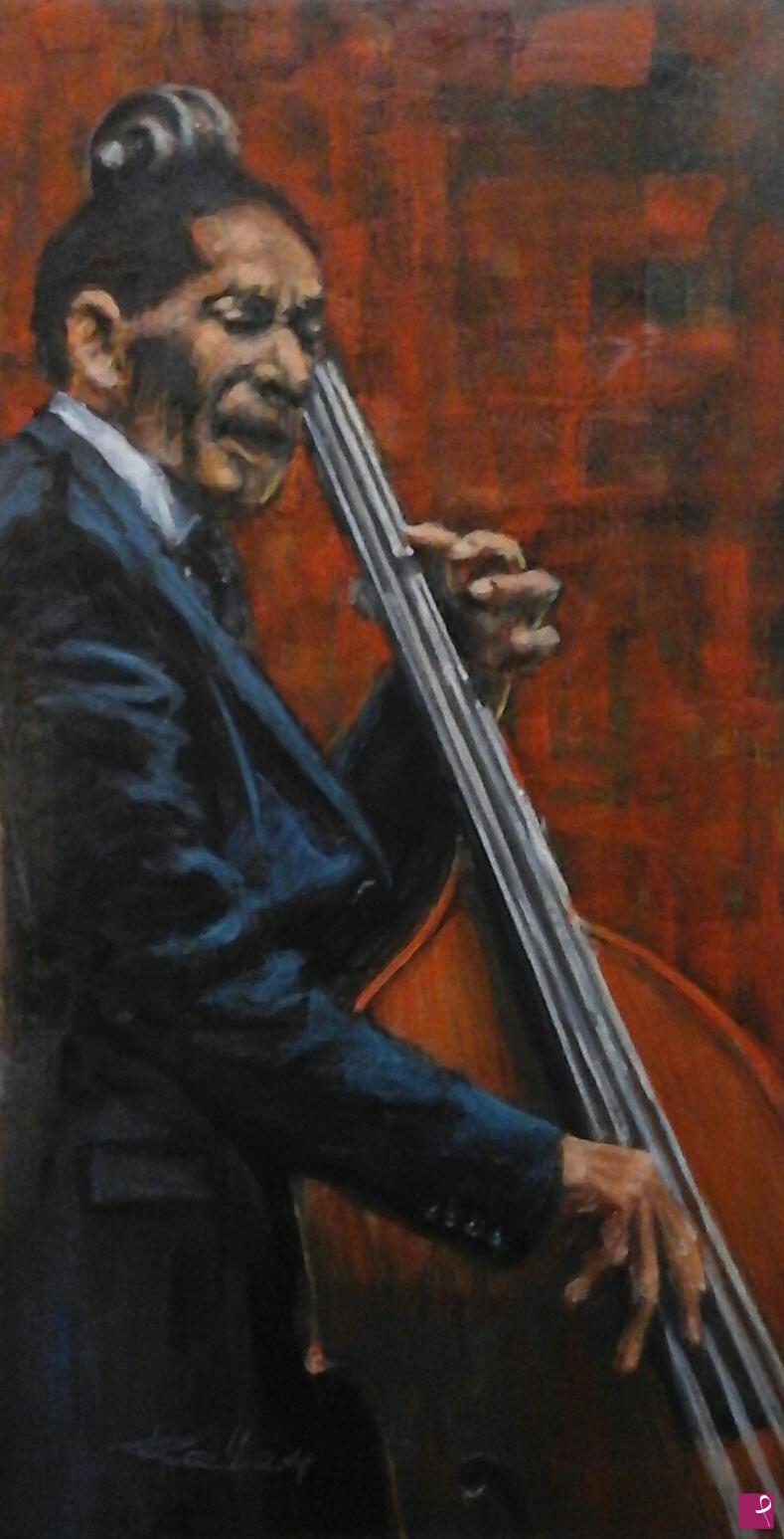 quadri in vendita online - Doublebass man 