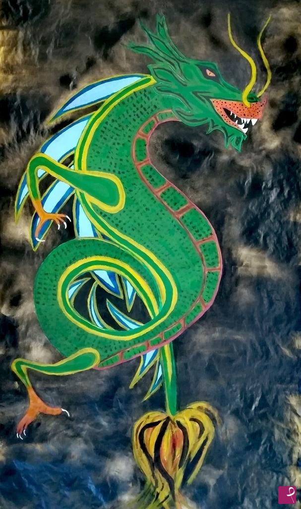quadri in vendita online - Drago verde della prosperità 