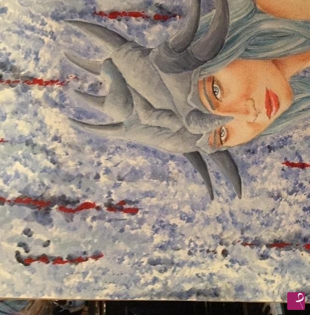 quadri in vendita online - DRAGON girl - particolare
