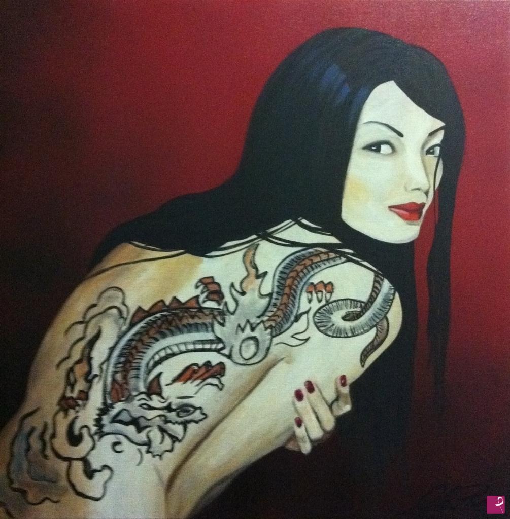 quadri in vendita online - Dragon Tatoo 50x50