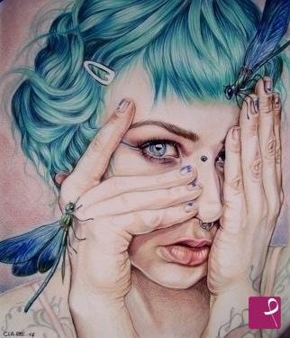 quadri in vendita online - Dragonfly girl