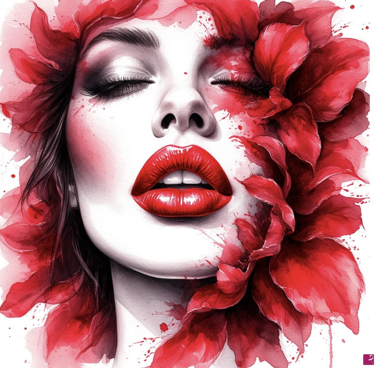 quadri in vendita online - Drawing of a woman's face2