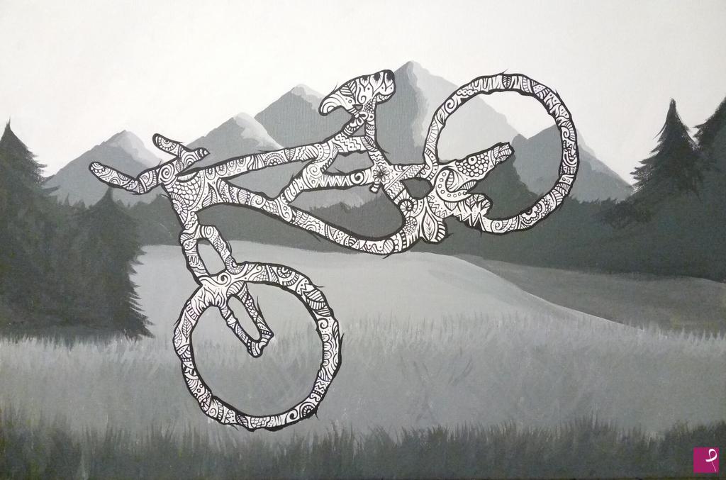 quadri in vendita online - Dream of Mountains and Bike