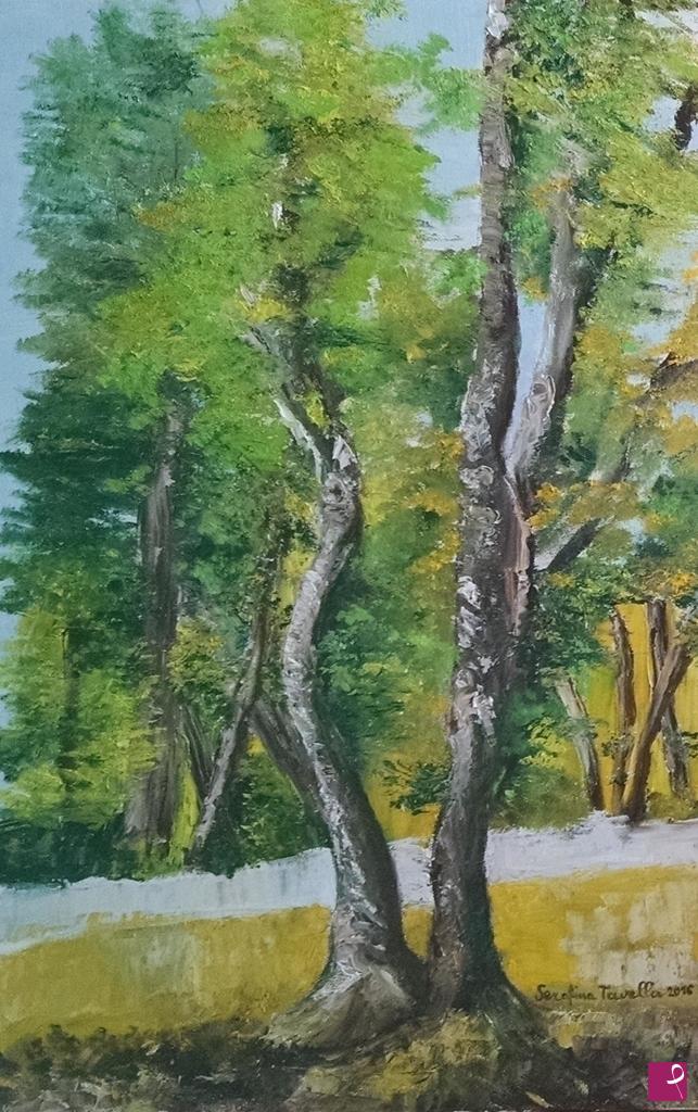 quadri in vendita online - Due alberi in Aspromonte