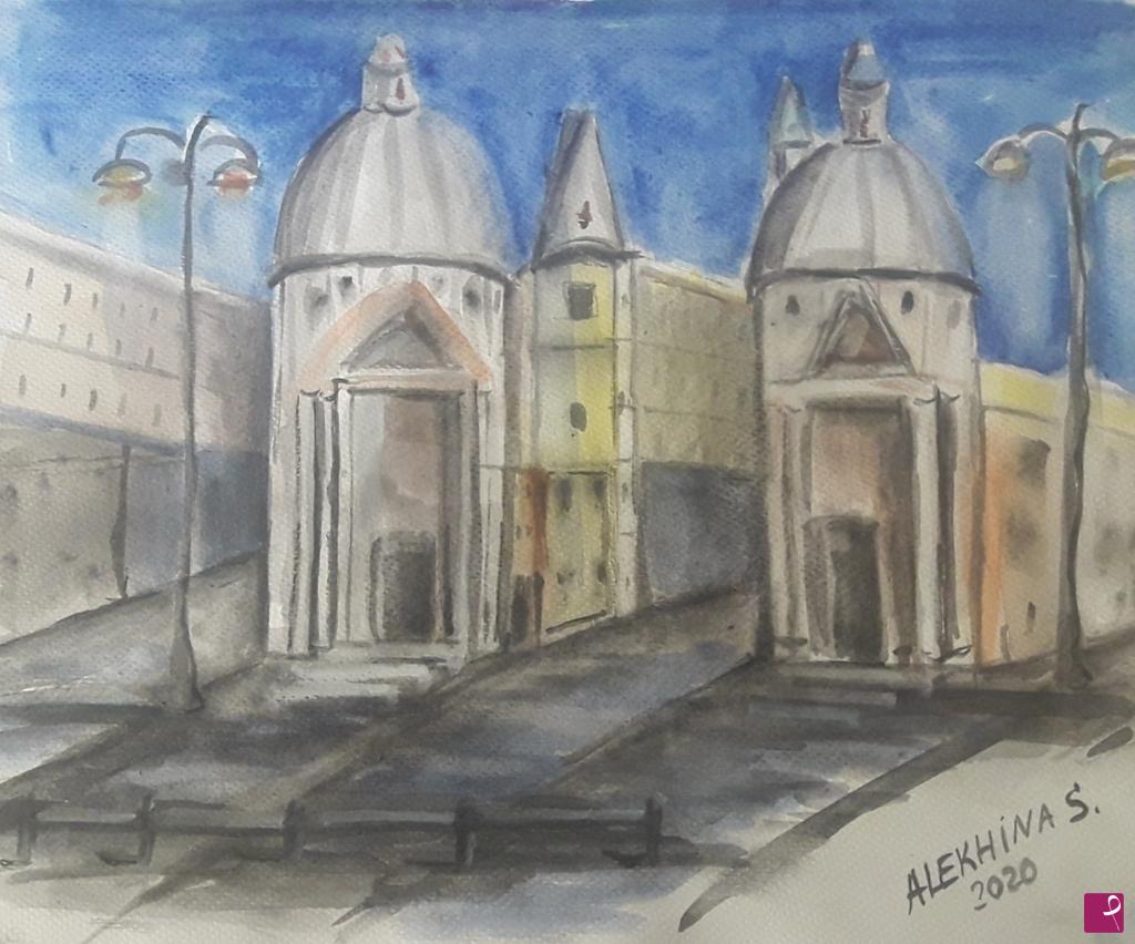 quadri in vendita online - Due chiese