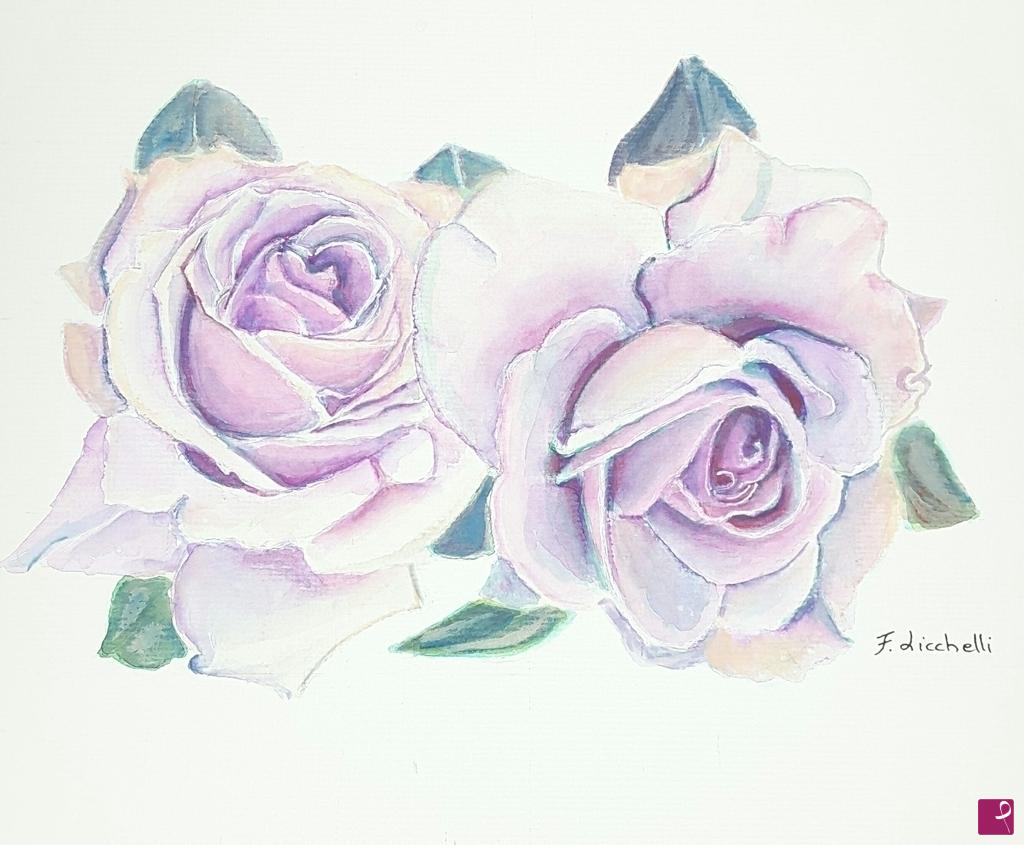 quadri in vendita online - Due rose