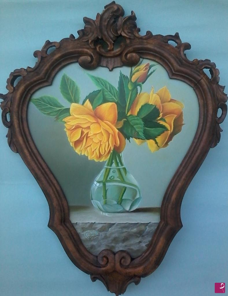 quadri in vendita online - due rose gialle