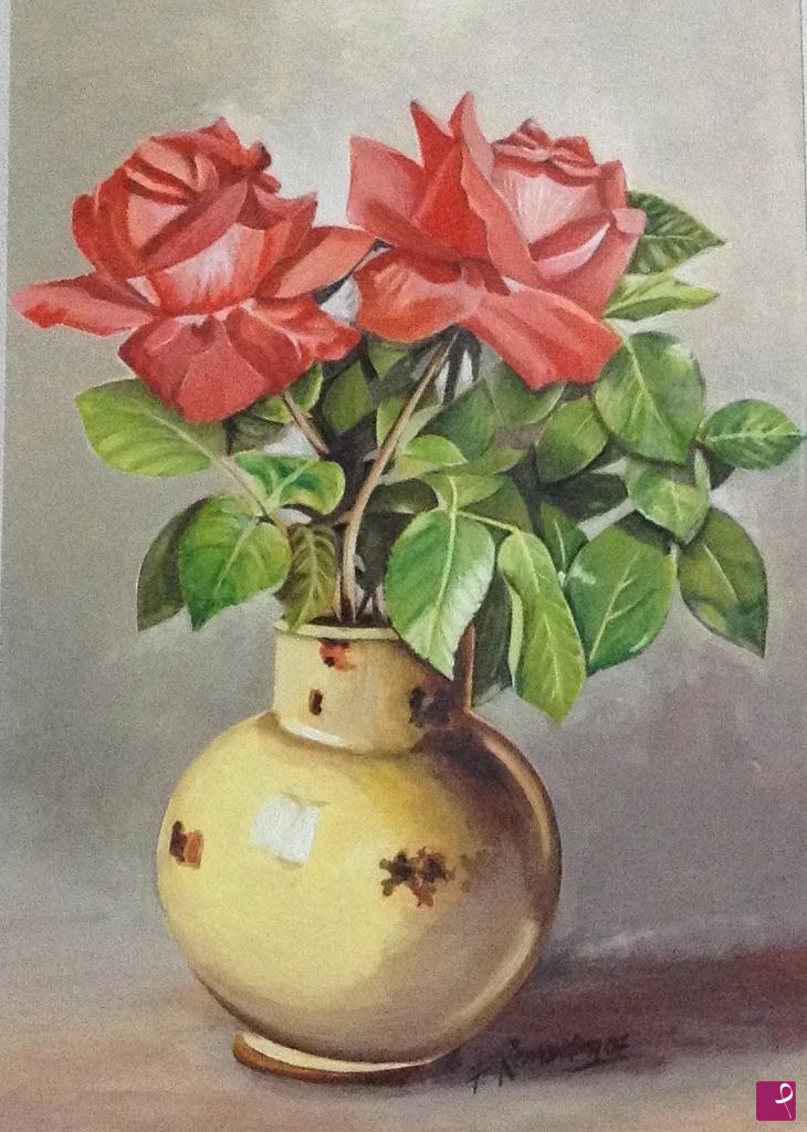 quadri in vendita online - due rose rosse