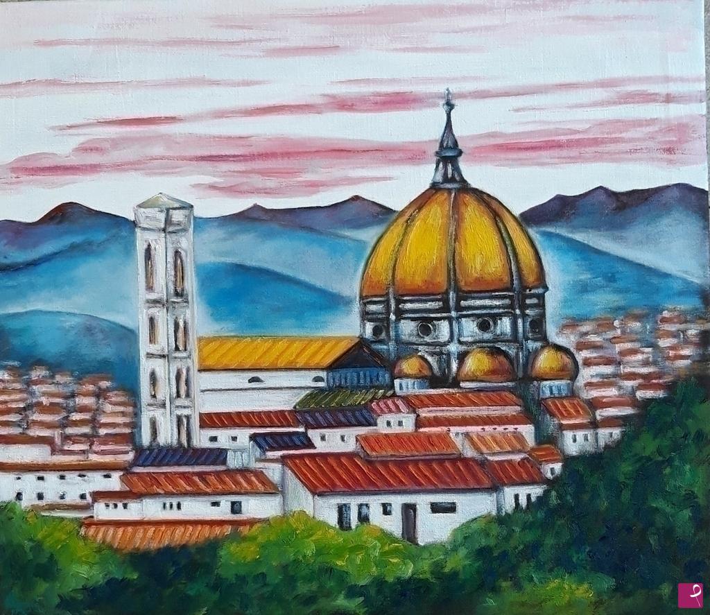 quadri in vendita online - DUOMO E CAMPANILE DI  GIOTTO - FIRENZE (2021)