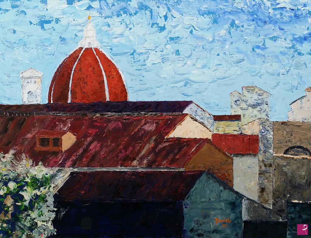quadri in vendita online - Duomo e tetti di Firenze