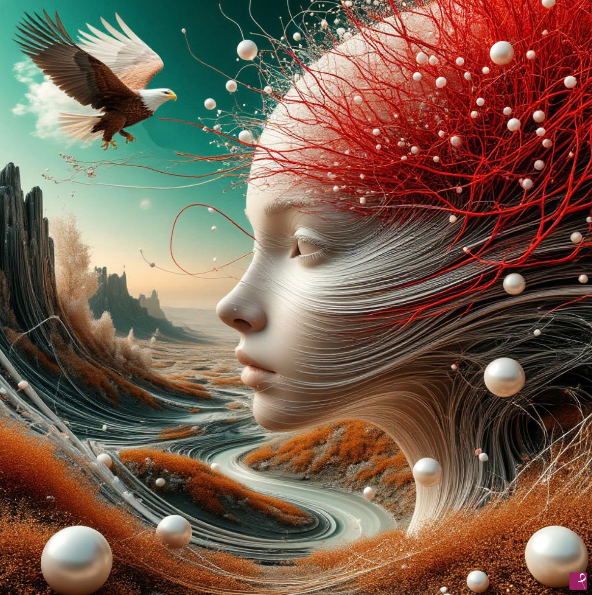 quadri in vendita online - Eagle and girl
