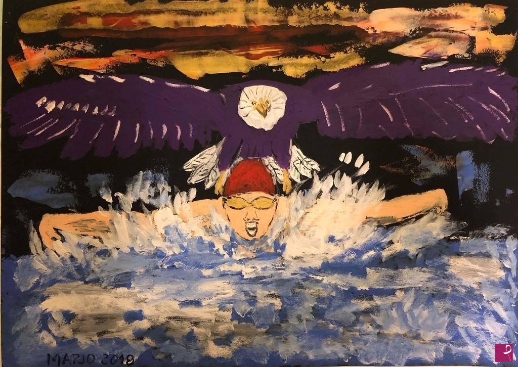 quadri in vendita online - Eagle swimmer 