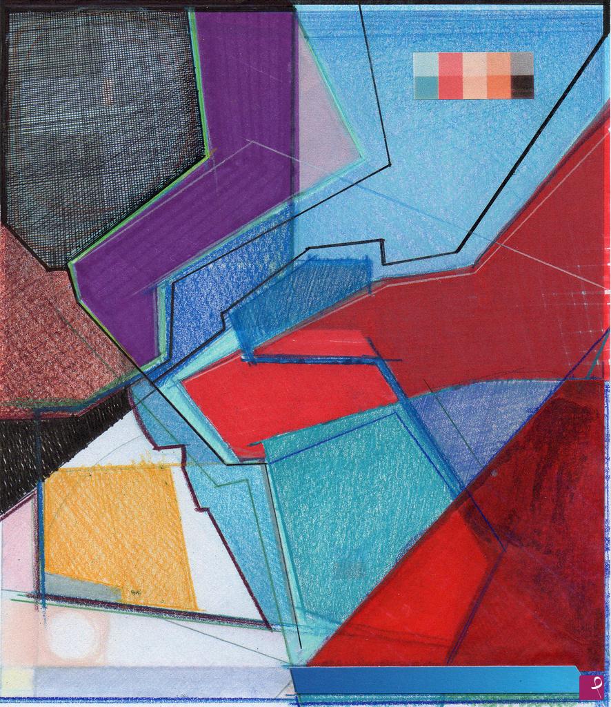 quadri in vendita online - (e)astrazione cromogeometrica di me stesso -  intermediate phase 001 - derivation 001