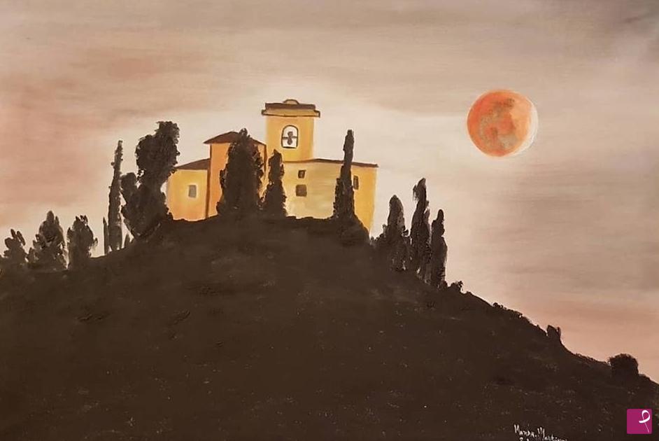quadri in vendita online - ECLISSE DI LUNA ROSSA