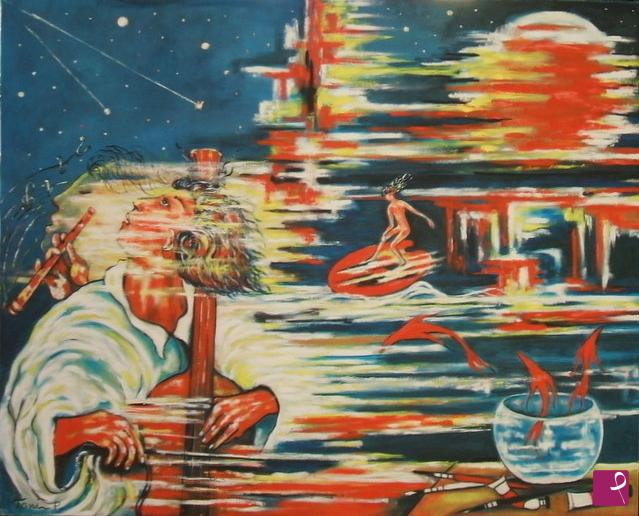 quadri in vendita online - Eclissi di luna