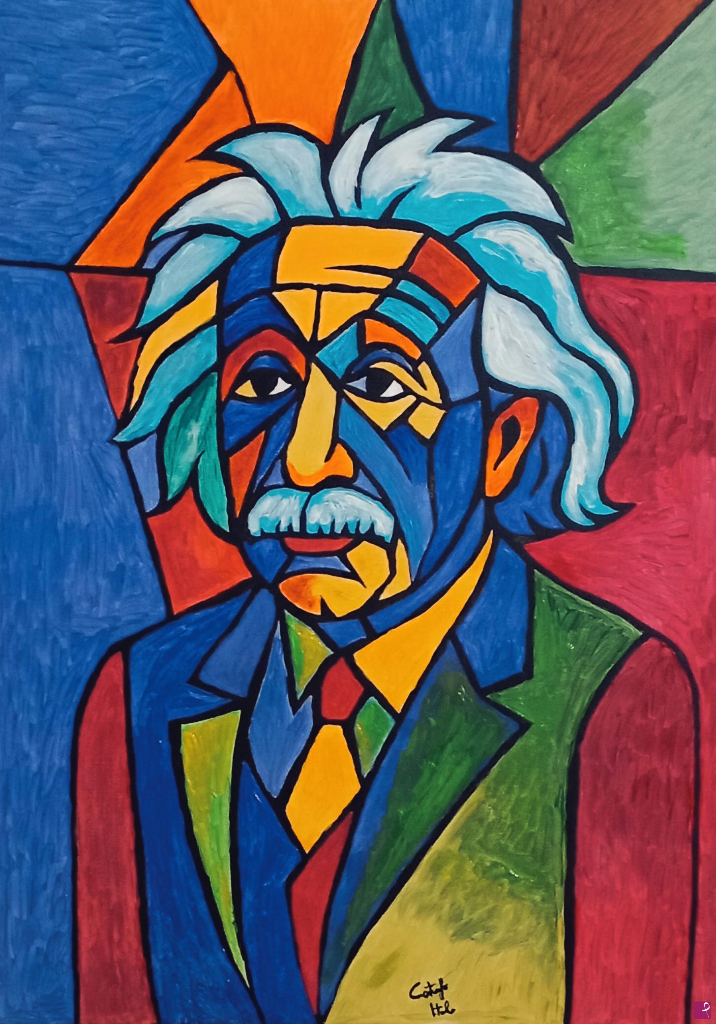 quadri in vendita online - Einstein in cubismo