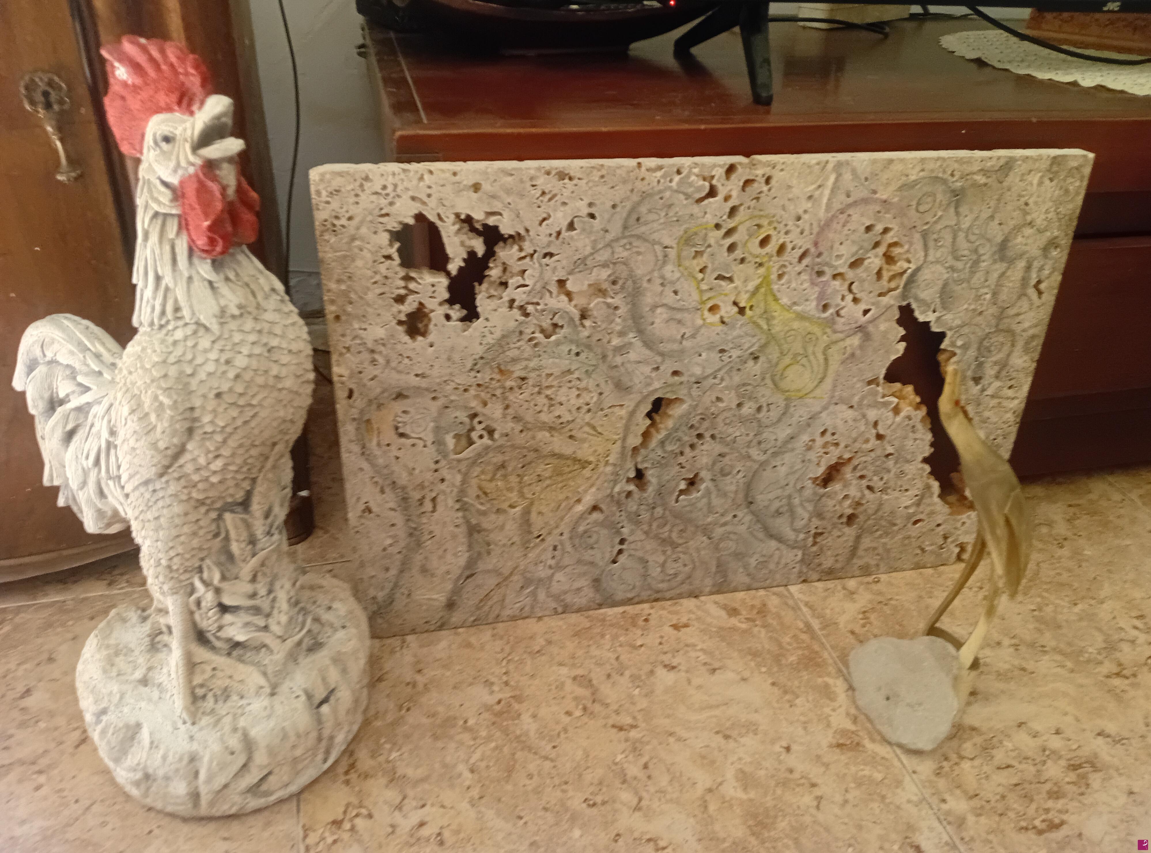 quadri in vendita online - El Gallo de Lavapies, la Piedra lisérsica y la Garza que vivia en el cuerno de la Vaca