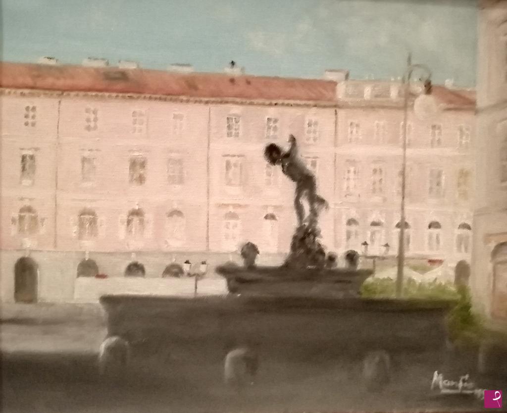quadri in vendita online - "El Giovanin" - Fontana di Piazza Ponterosso a Trieste