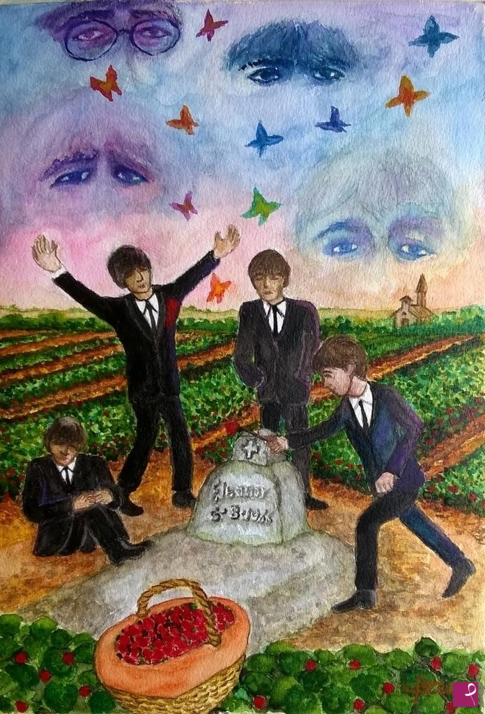 quadri in vendita online - Eleanor in strawberry field forever