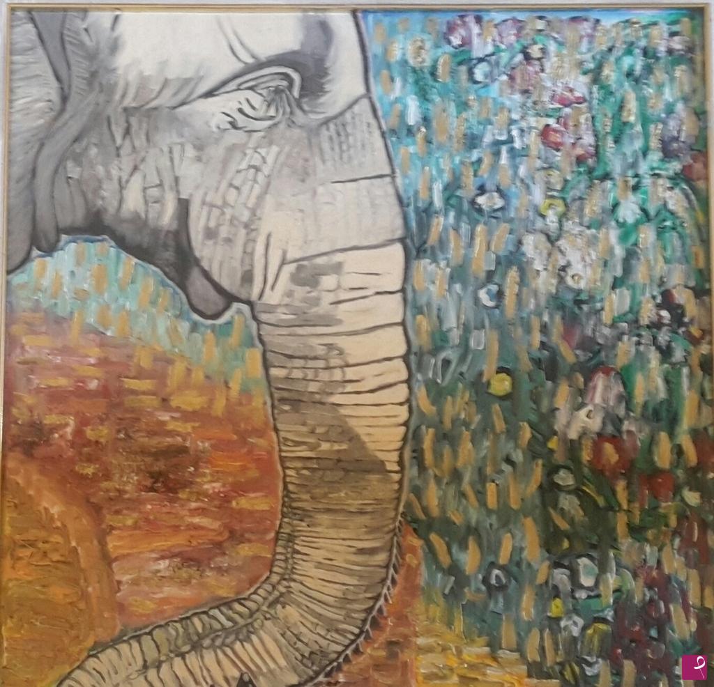quadri in vendita online - Elefante triste