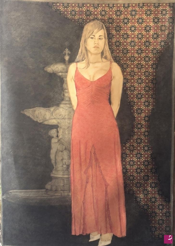 quadri in vendita online - Elen in red