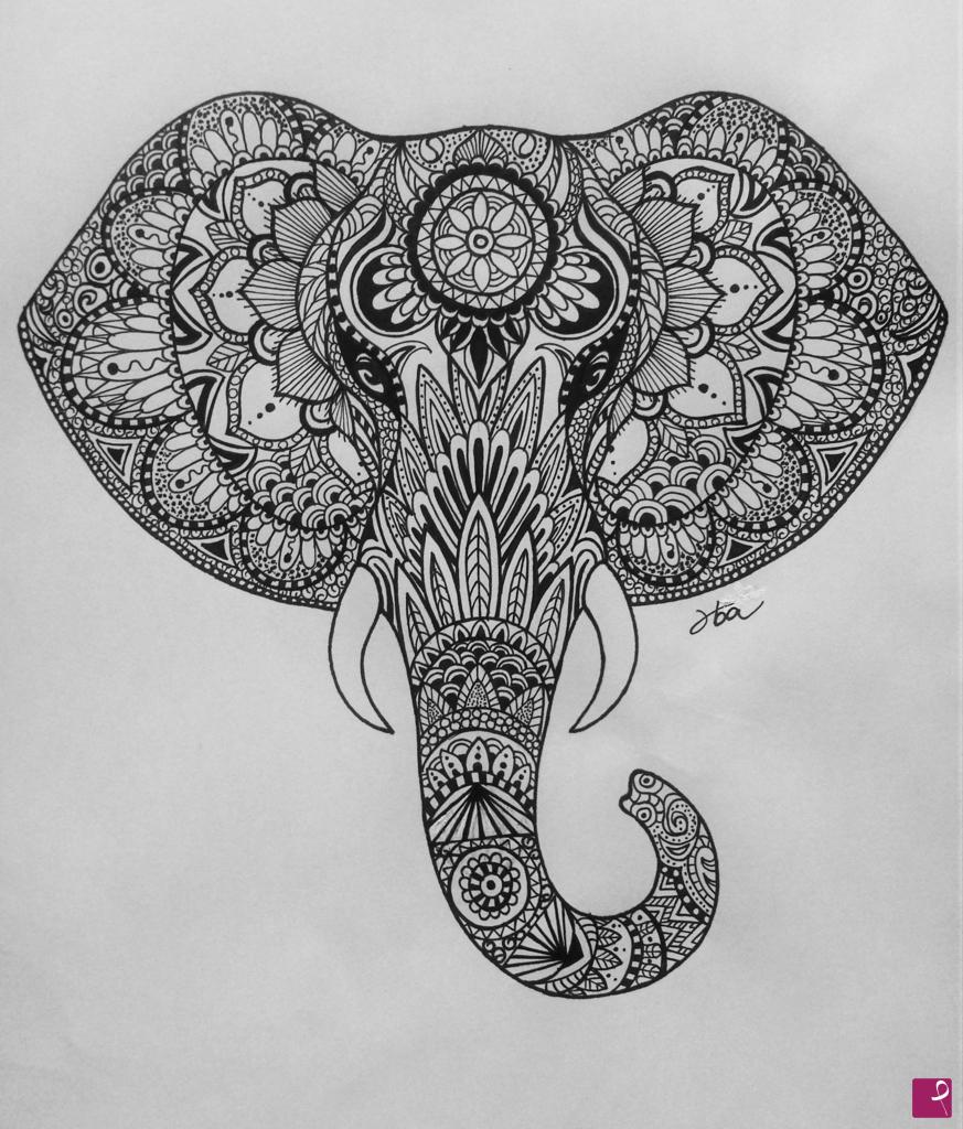 quadri in vendita online - Elephant Mandala
