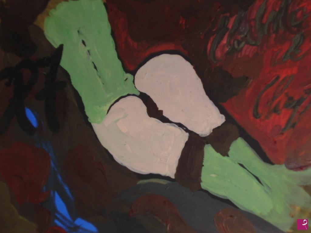 quadri in vendita online - Elisabetta che chiappe (33x18, olio su carta)