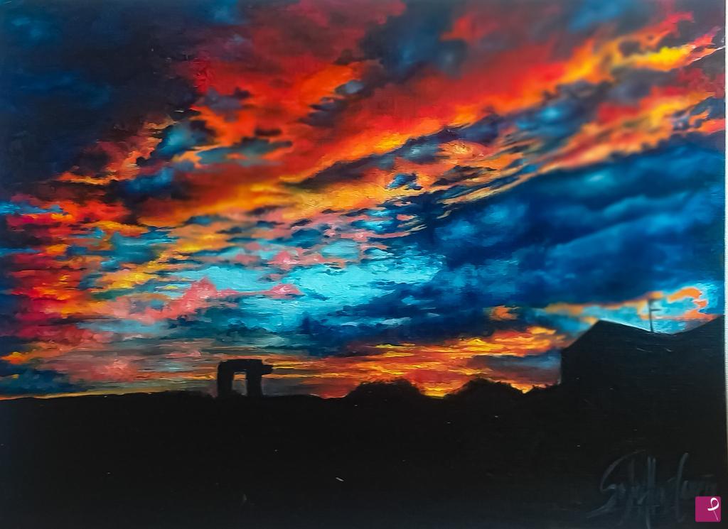 quadri in vendita online - "Elogio all'orizzonte". Amanecer.Cimadevilla. Gijón