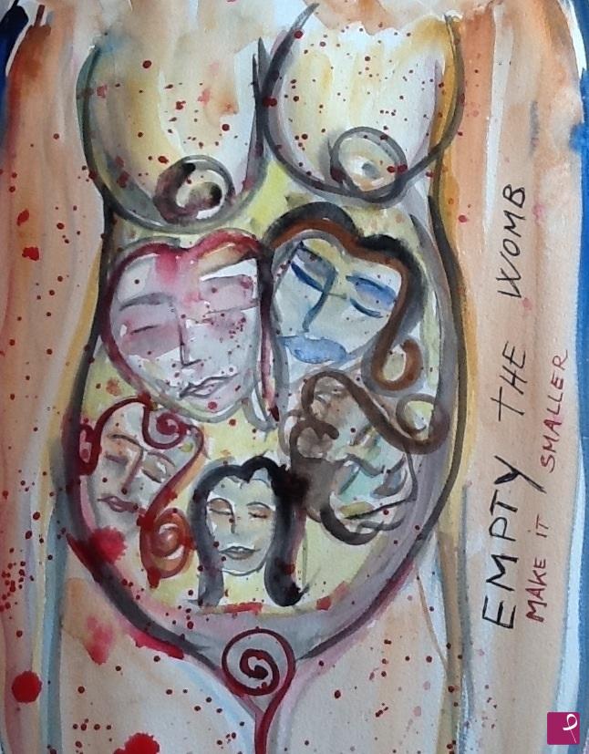 quadri in vendita online - Empyty the womb make it smaller 