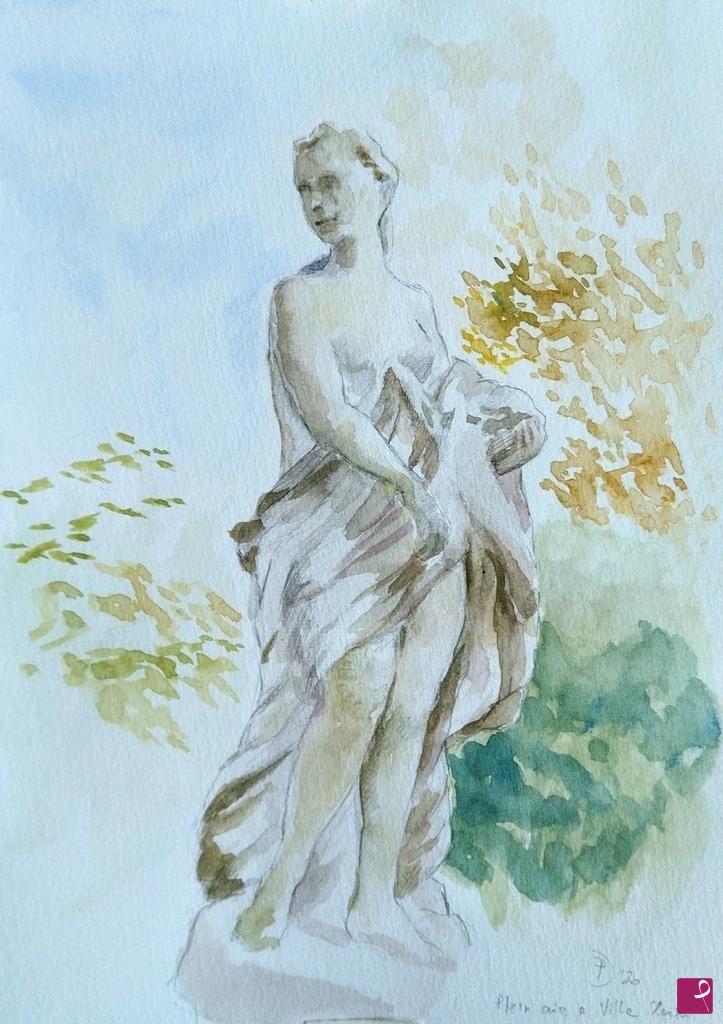 quadri in vendita online - En plein air a Villa Clerici