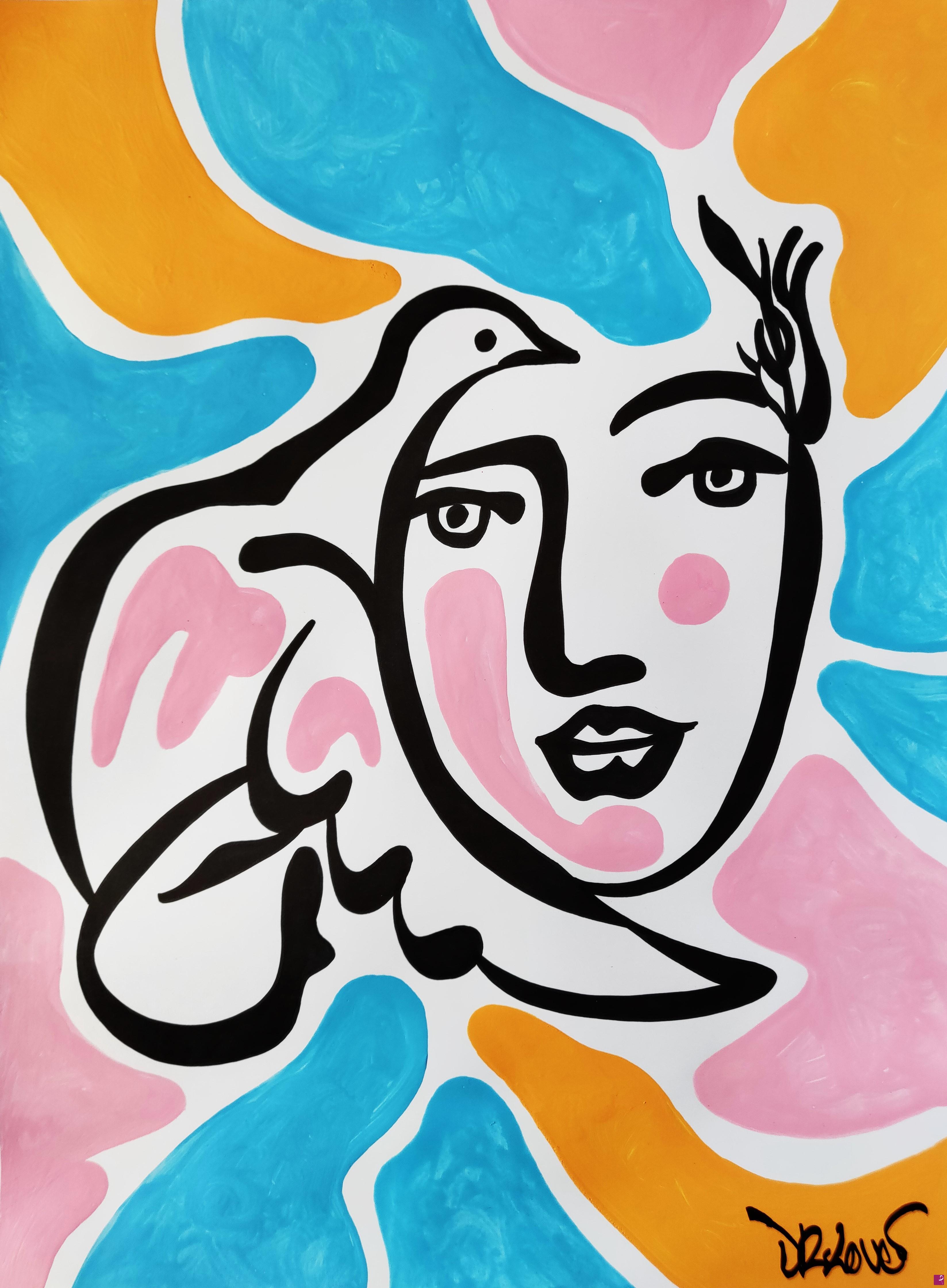 quadri in vendita online - En rêvant de Picasso (Omaggio a Picasso)