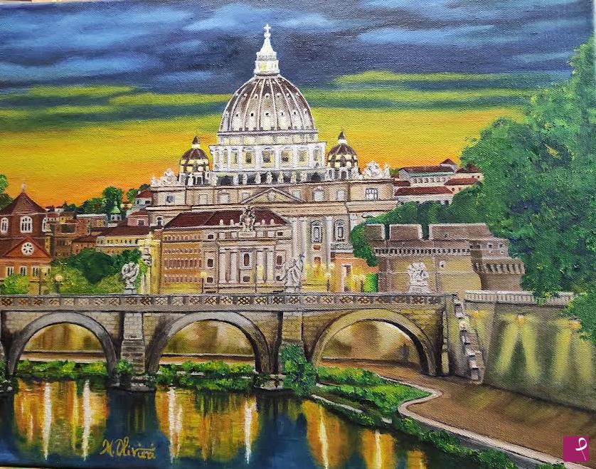 quadri in vendita online - "Er Cupolone" - Omaggio a Roma