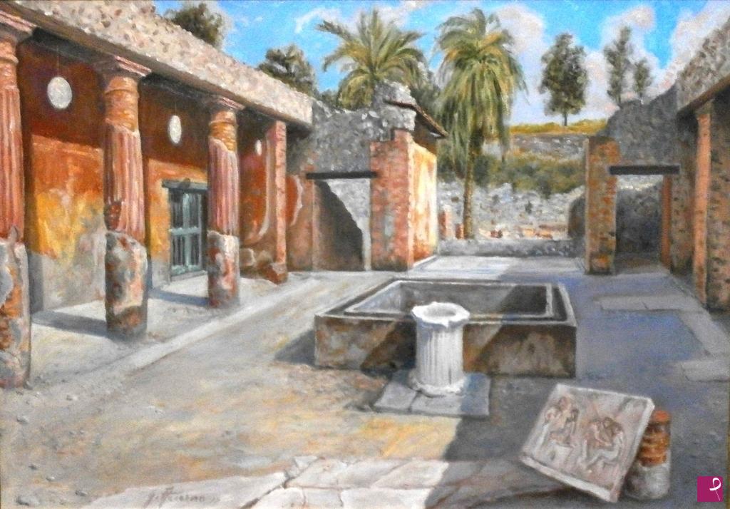 quadri in vendita online - Ercolano-Casa del rilievo di Telefo