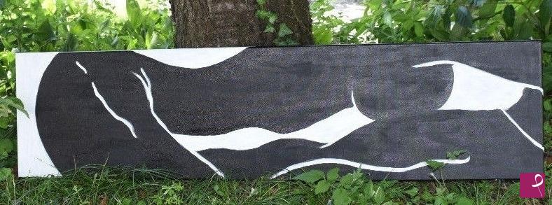 quadri in vendita online - Erotic couple sexy HOT black WHITE shadow original canvas painting / Coppia innamorati bianco nero nudo sexy erotico dipinto originale