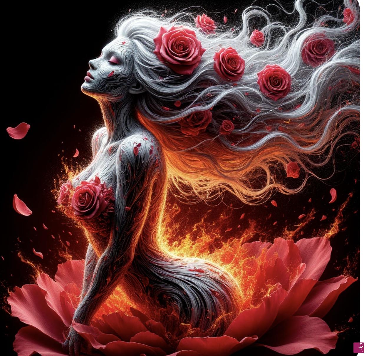 quadri in vendita online - Erotic girl and flowers 2