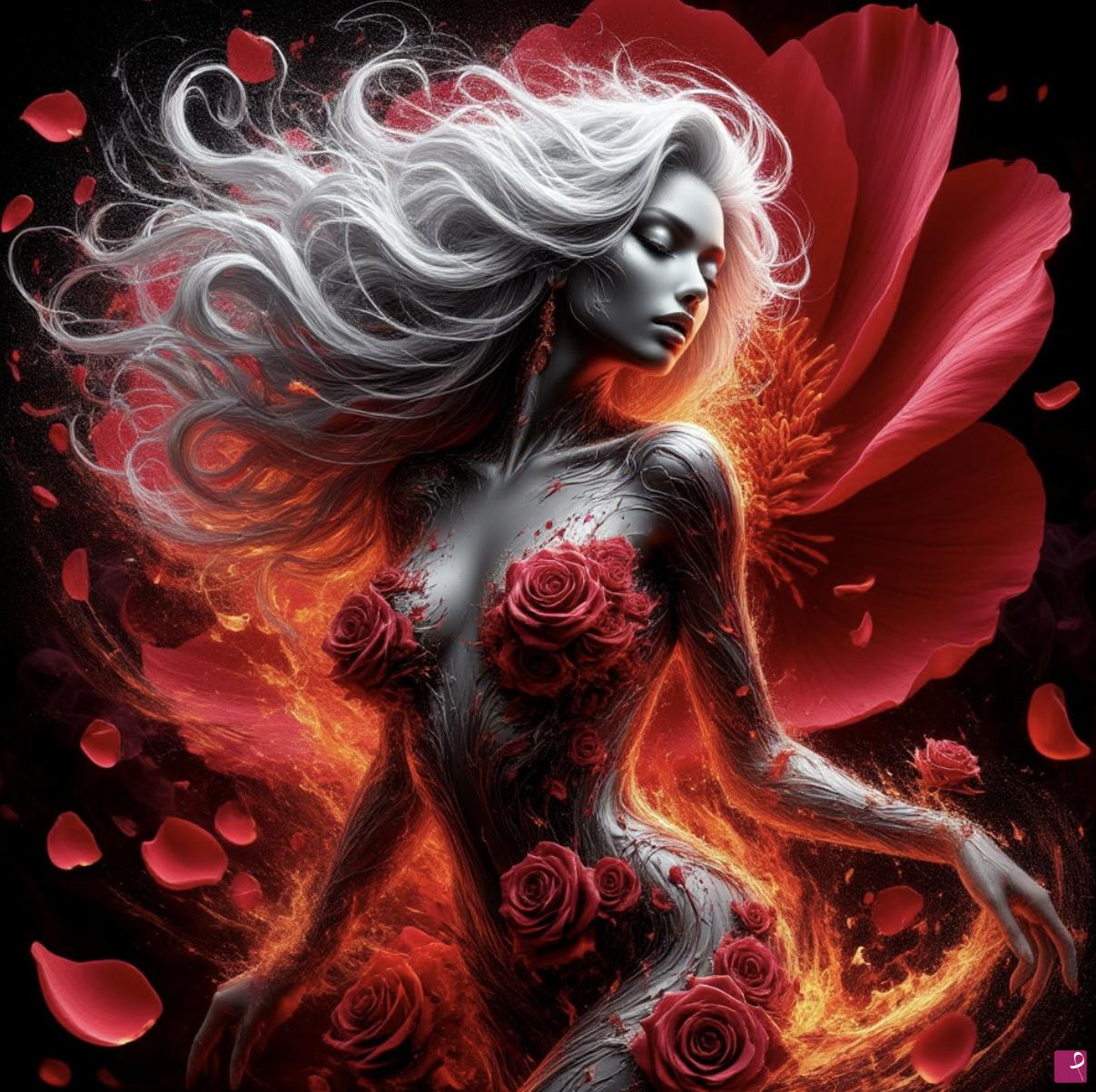 quadri in vendita online - Erotic girl and flowers 4