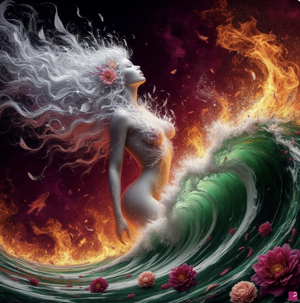 quadri in vendita online - Erotic women and fire 