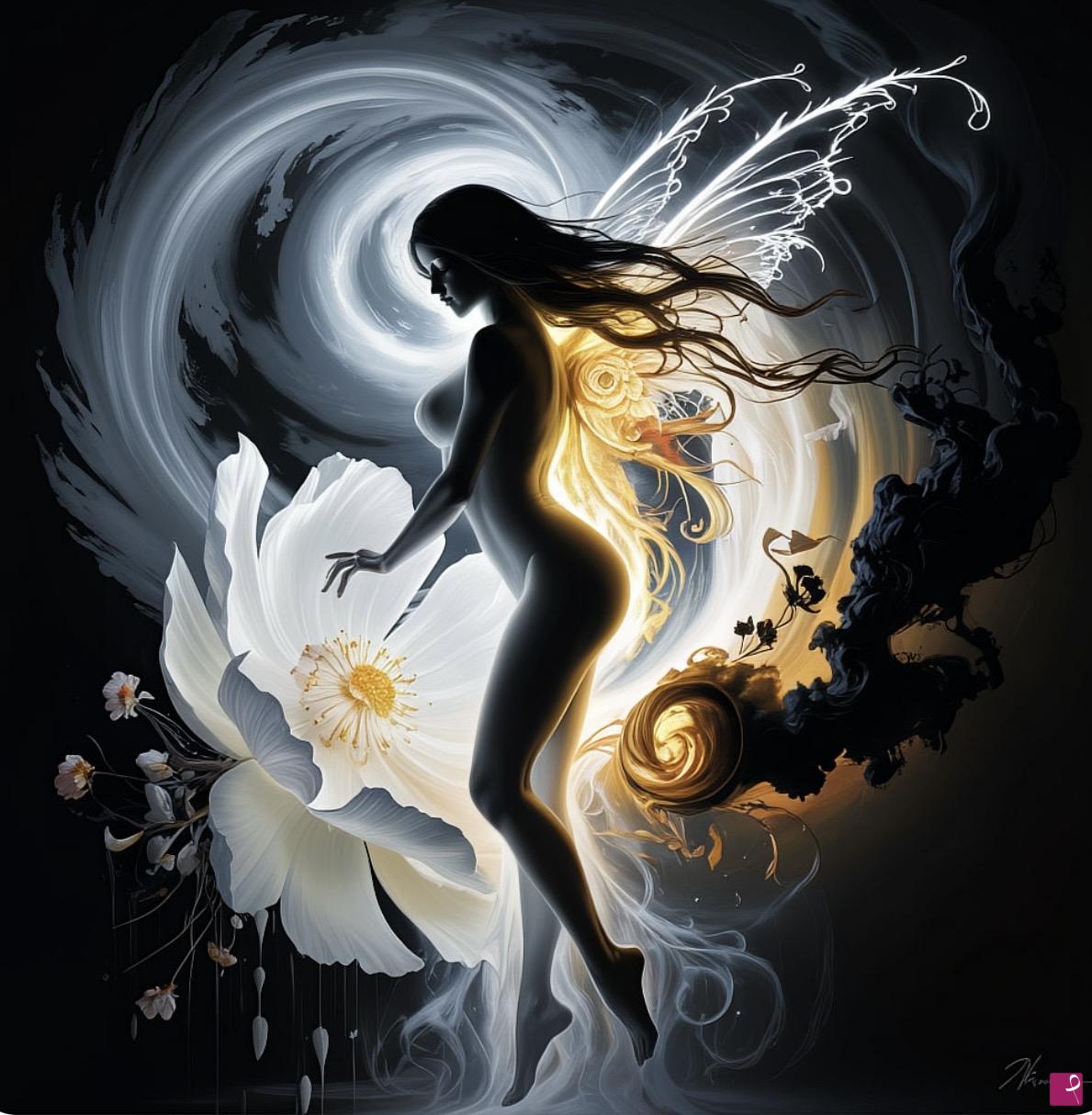 quadri in vendita online - Erotic women from flower 