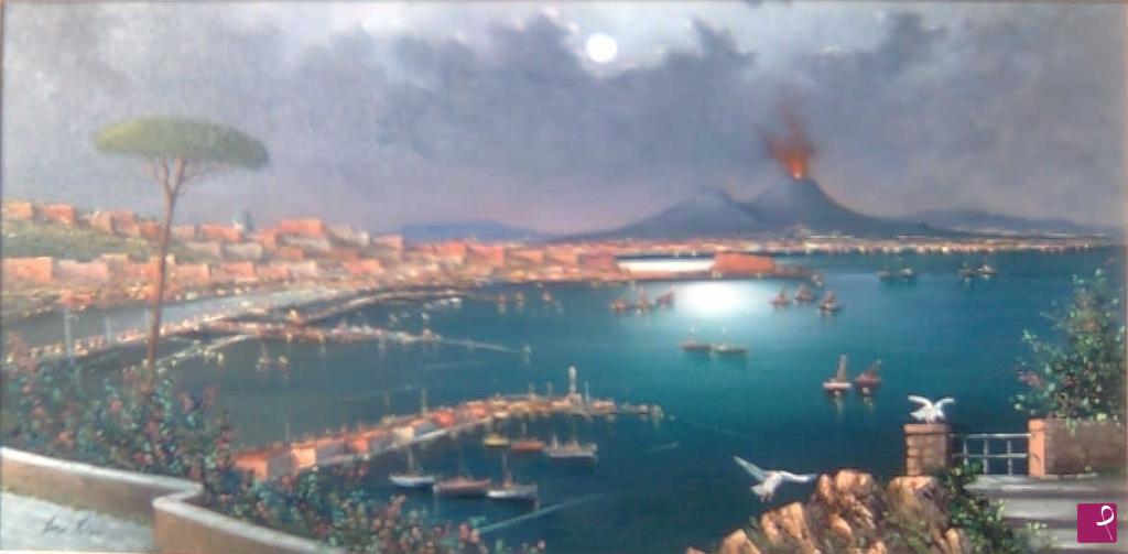 quadri in vendita online - Eruzione del Vesuvio
